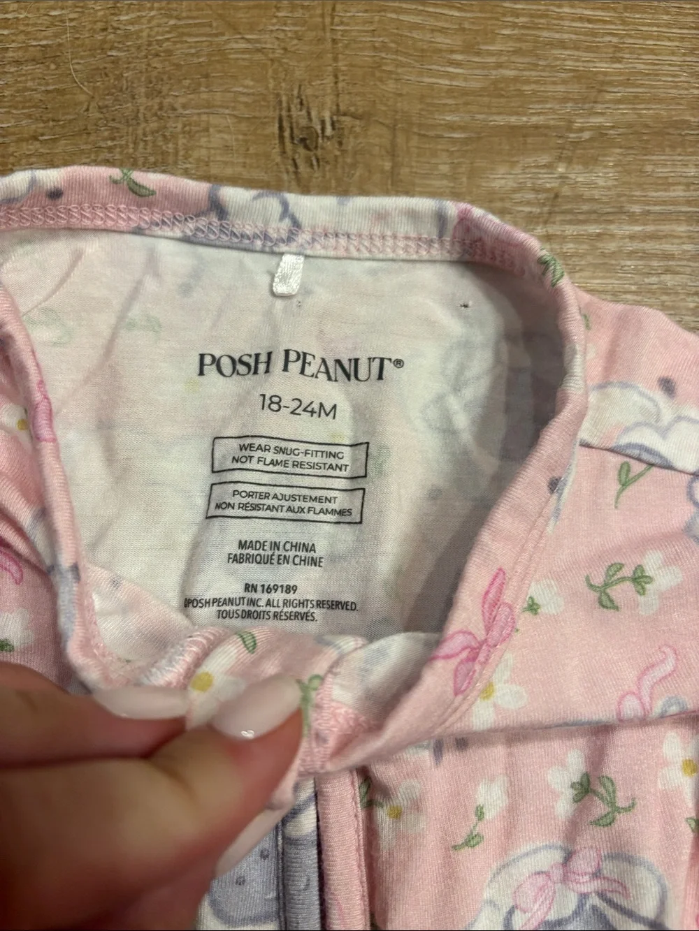 Posh Peanut Pink Sheep Print Footed One-Piece